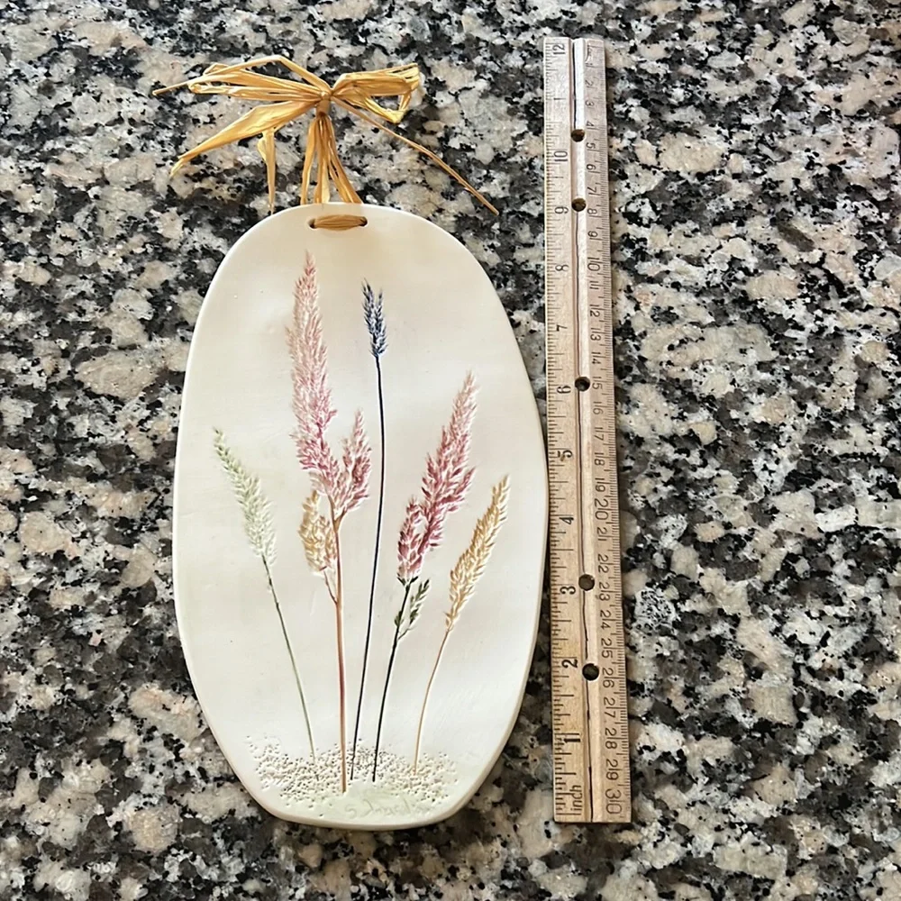 Vintage Pressed Wheat Pottery, Wall Hanging